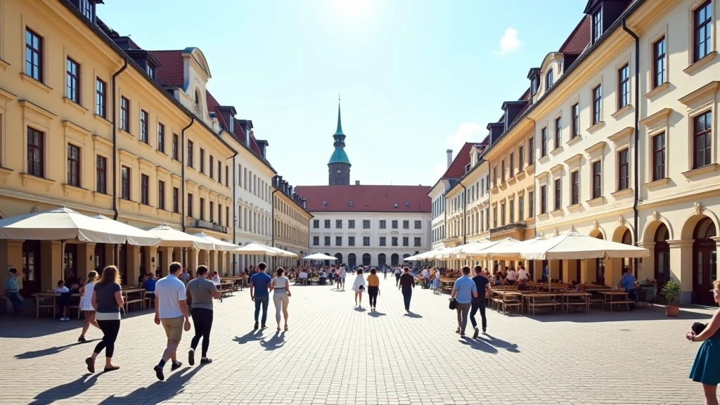 Šilutės miesto senamiestis vasarą